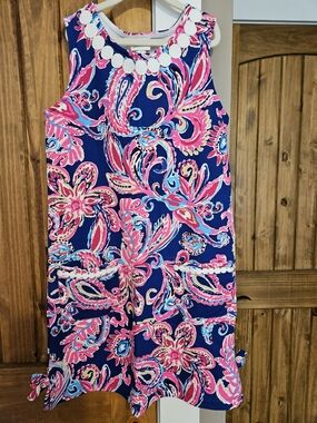 Lilly Pulitzer Pink Blue Floral Shift Dress